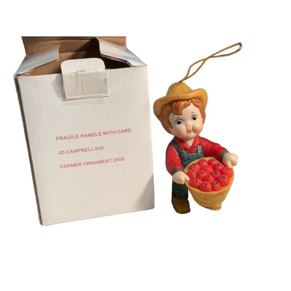 Campbell’s Soup Kid’s 2008 Christmas Ornament- 3D Farmer Ornament